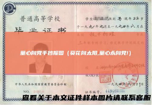 童心向党手抄报图（葵花向太阳,童心永向党!）