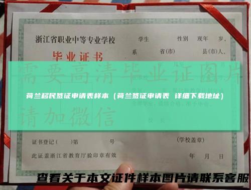 荷兰移民签证申请表样本(荷兰签证申请表详细下载地址)