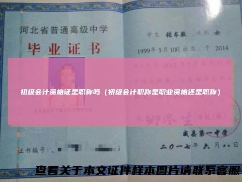 初级会计资格证是职称吗（初级会计职称是职业资格还是职称）