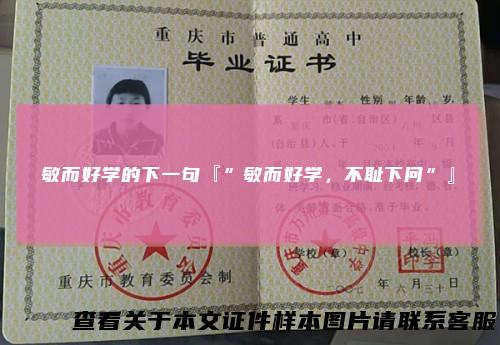 敏而好学的下一句『”敏而好学,不耻下问”』