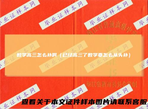 数学高三怎么补啊(已经高三了数学要怎么从头补)