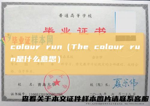 colour run（The colour run是什么意思）