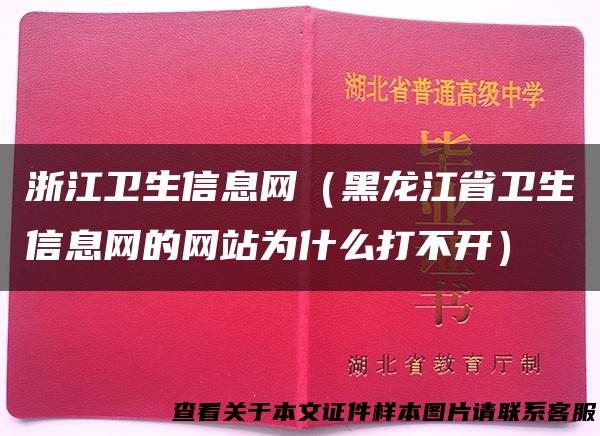 浙江卫生信息网（黑龙江省卫生信息网的网站为什么打不开）