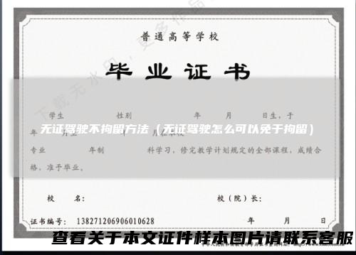 无证驾驶不拘留方法（无证驾驶怎么可以免于拘留）