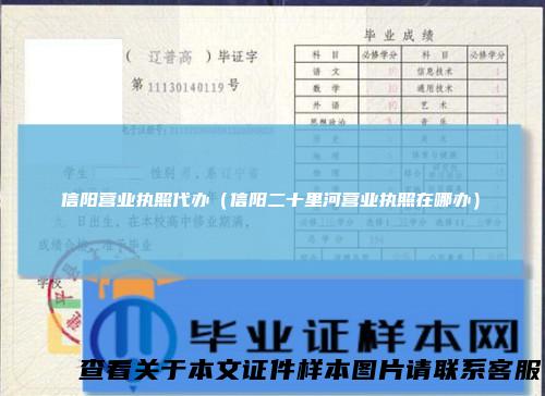 信阳营业执照代办(信阳二十里河营业执照在哪办)