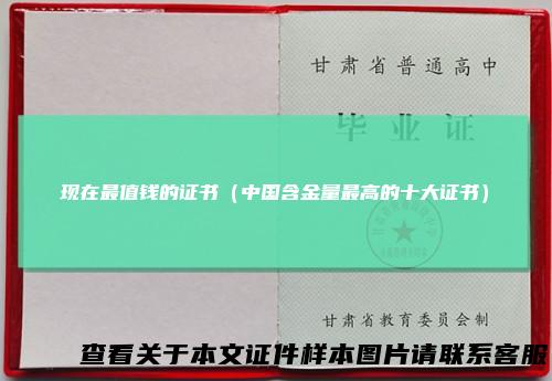 现在最值钱的证书（中国含金量最高的十大证书）
