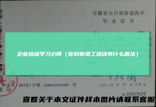 企业培训学习心得（你对新员工培训有什么看法）