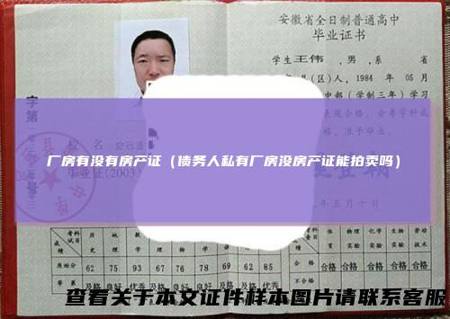 厂房有没有房产证（债务人私有厂房没房产证能拍卖吗）