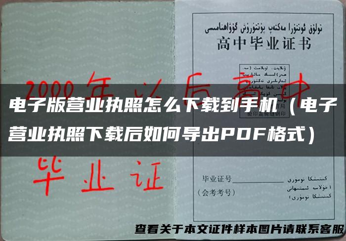 电子版营业执照怎么下载到手机（电子营业执照下载后如何导出PDF格式）