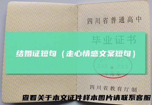 结婚证短句（走心情感文案短句）