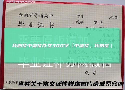 我的梦中国梦作文300字『中国梦，我的梦』