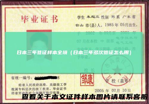 日本三年签证样本全境(日本三年多次签证怎么用)