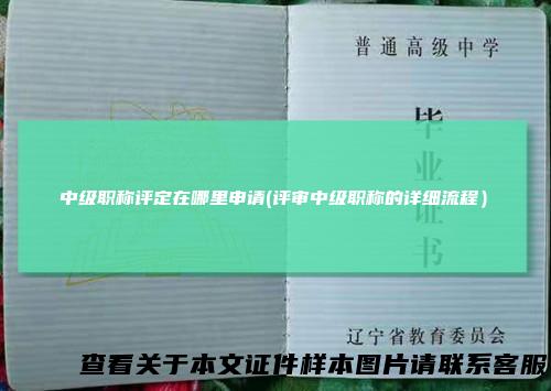 中级职称评定在哪里申请(评审中级职称的详细流程)