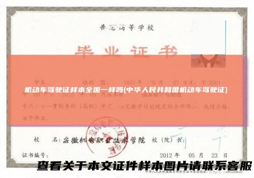 机动车驾驶证样本全国一样吗(中华人民共和国机动车驾驶证)