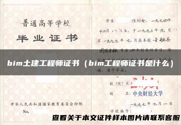 bim土建工程师证书（bim工程师证书是什么）