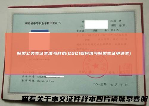 韩国公务签证表填写样本(2021如何填写韩国签证申请表)