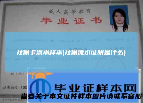 社保卡流水样本(社保流水证明是什么)