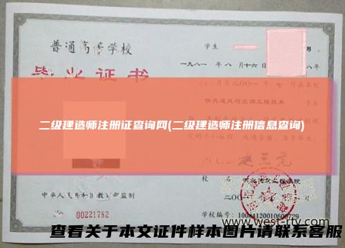 二级建造师注册证查询网(二级建造师注册信息查询)