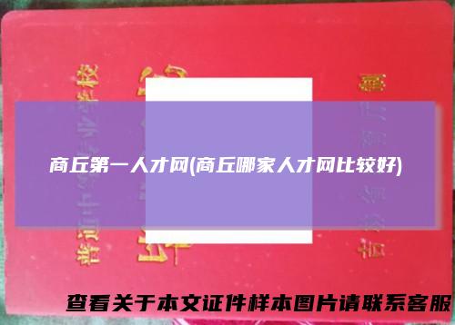 商丘第一人才网(商丘哪家人才网比较好)