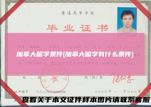加拿大留学条件(加拿大留学有什么条件)