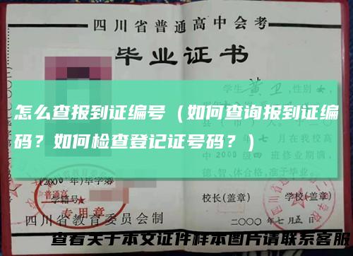 怎么查报到证编号（如何查询报到证编码？如何检查登记证号码？）