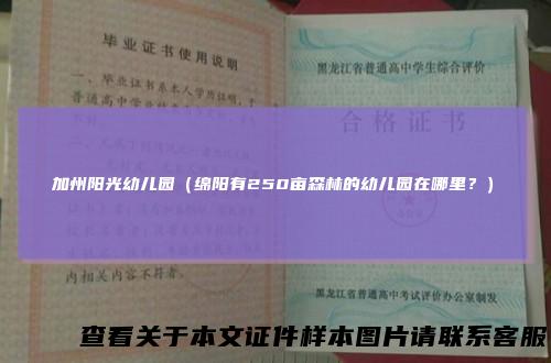加州阳光幼儿园（绵阳有250亩森林的幼儿园在哪里？）