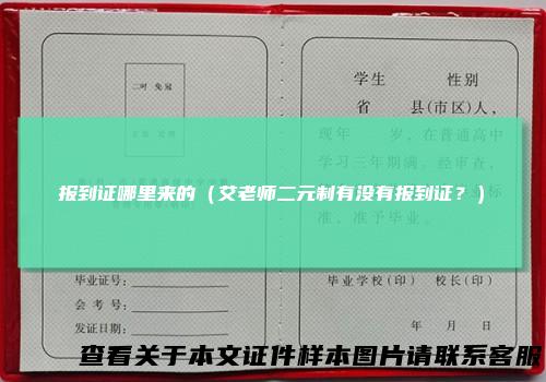 报到证哪里来的（艾老师二元制有没有报到证？）