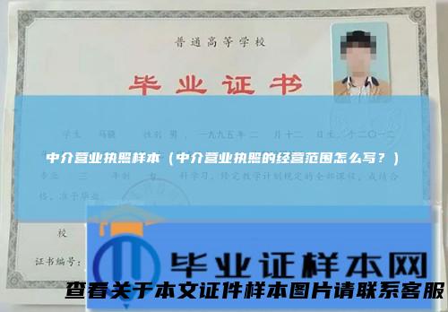 中介营业执照样本（中介营业执照的经营范围怎么写？）