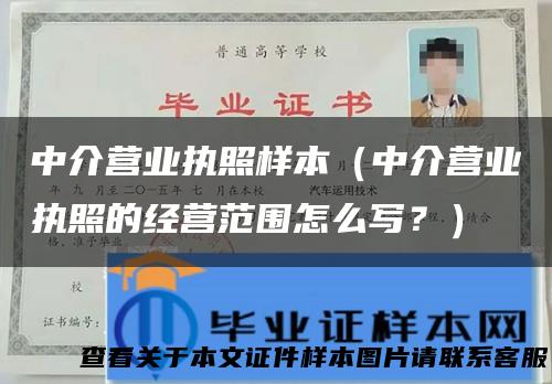 中介营业执照样本（中介营业执照的经营范围怎么写？）