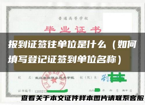 报到证签往单位是什么（如何填写登记证签到单位名称）