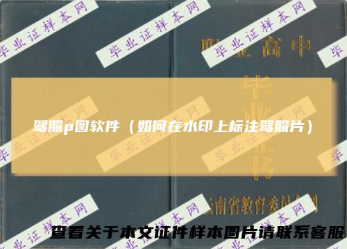驾照p图软件（如何在水印上标注驾照片）