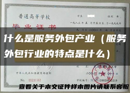 什么是服务外包产业（服务外包行业的特点是什么）
