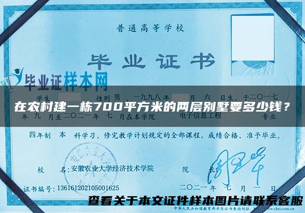 在农村建一栋700平方米的两层别墅要多少钱？