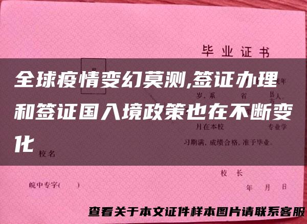 全球疫情变幻莫测,签证办理和签证国入境政策也在不断变化