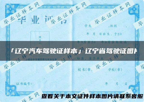 「辽宁汽车驾驶证样本」辽宁省驾驶证图片