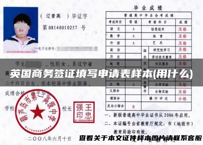 英国商务签证填写申请表样本(用什么)