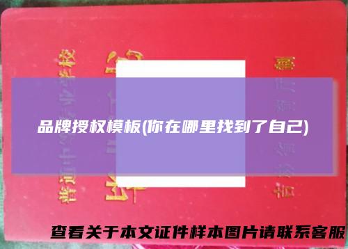 品牌授权模板(你在哪里找到了自己)