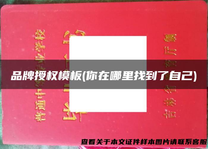 品牌授权模板(你在哪里找到了自己)