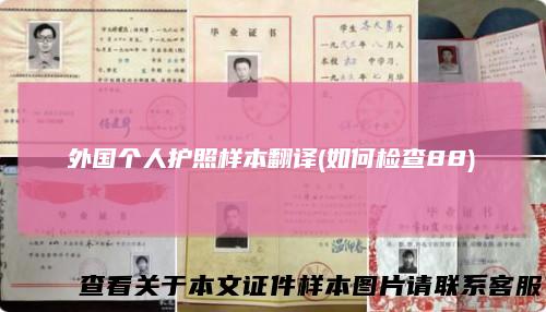 外国个人护照样本翻译(如何检查88)