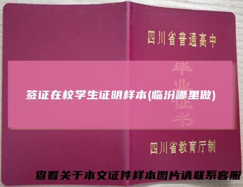 签证在校学生证明样本(临汾哪里做)