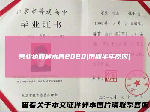 营业执照样本图2020(后期半年原因)