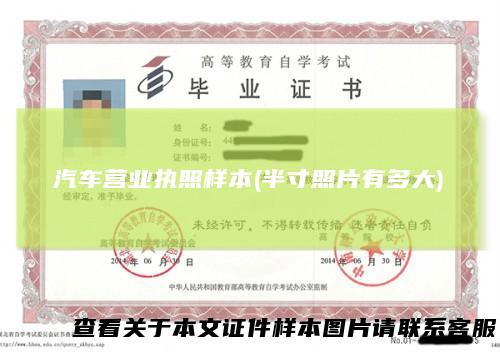 汽车营业执照样本(半寸照片有多大)