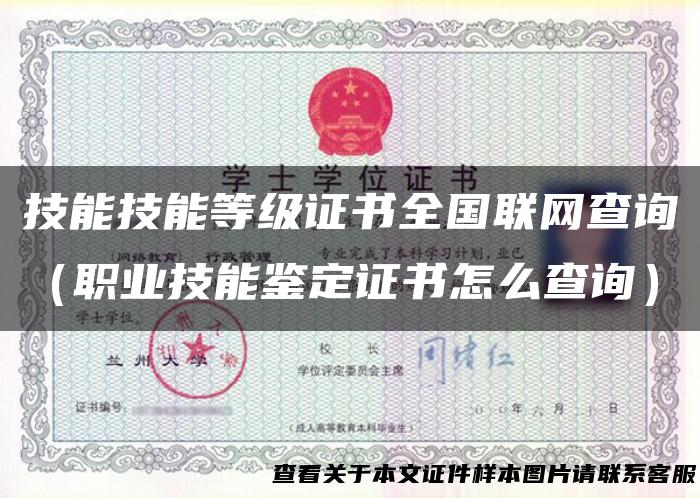技能技能等级证书全国联网查询（职业技能鉴定证书怎么查询）