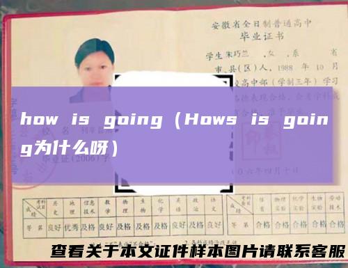howisgoing（Howsisgoing为什么呀）