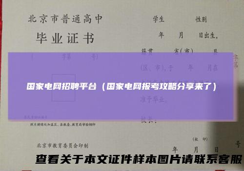 国家电网招聘平台（国家电网报考攻略分享来了）