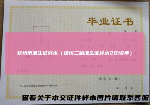 钦州市准生证样本（遂溪二胎准生证样本2016年）