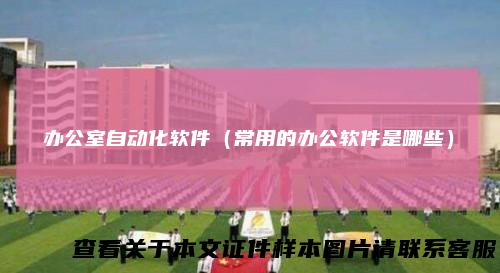 办公室自动化软件（常用的办公软件是哪些）