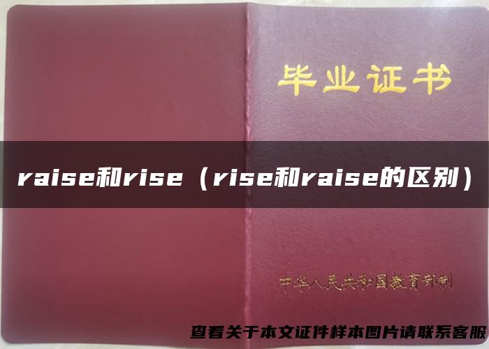 raise和rise（rise和raise的区别）