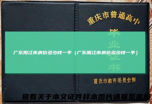 广东阳江市房价多少钱一平（广东阳江市房价多少钱一平）