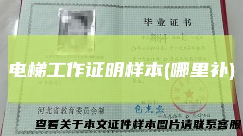 电梯工作证明样本(哪里补)